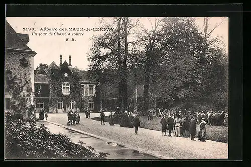 AK Vaux-de-Cernay, Abbaye, un jour de Chasse à Courre