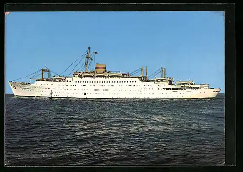 AK Passagierschiff MS Völkerfreundschaft der DSR-Lines auf Backbord