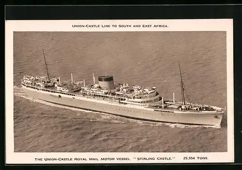 AK Passagier- und Postschiff Stirling Castle der Union-Castle Line