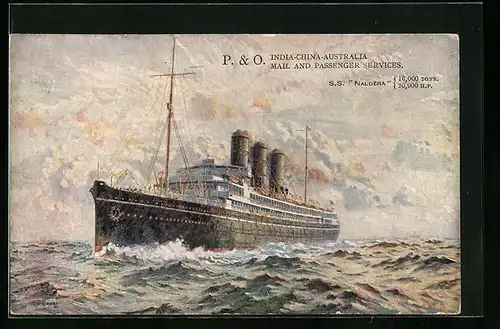 Künstler-AK Passagierschiff SS Naldera in voller Fahrt