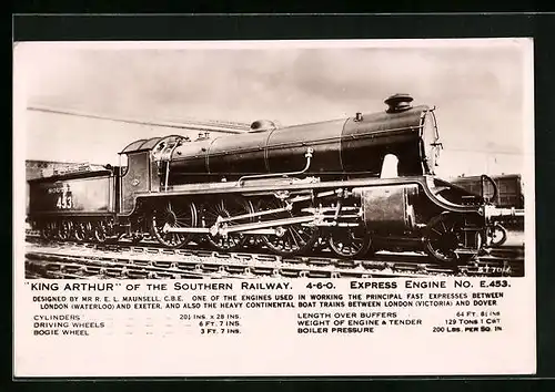 AK King Arthur of the Southern Railway, 4-6-0 Express Engine No. 453