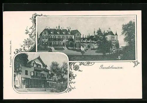 AK Garatshausen, Schloss, Gebäudeansicht
