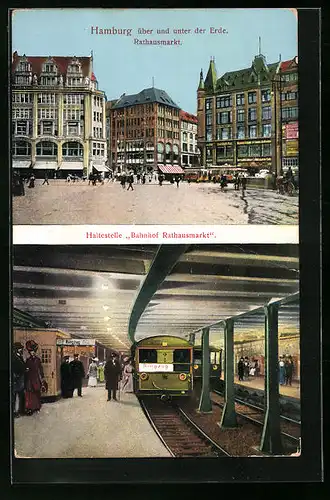 AK Hamburg, U-Bahn-Haltestelle Rathausmarkt