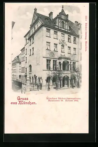 AK München, Bäcker-Innungshaus, Maistrasse 59