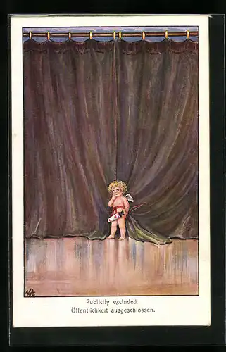 Künstler-AK Willi Scheuermann: Öffentlichkeit ausgechlossen, Amor