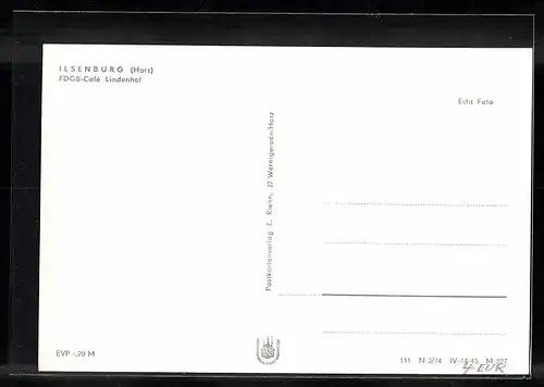 AK Ilsenburg /Harz, FDGB-Café Lindenhof mit Strassenpartie
