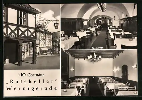 AK Wernigerode, HO Gaststätte Ratskeller mit Weinstube