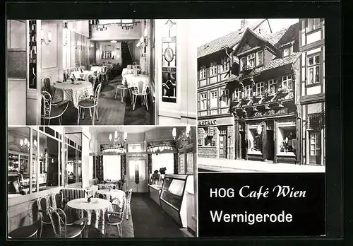 AK Wernigerode, HOG Café Wien, Innen- und Aussenansicht