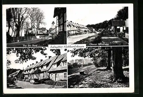 AK Salzgitter-Gebhardshagen, Vor der Burg, Oberer Hardeweg, Burgwall, An der Plantage