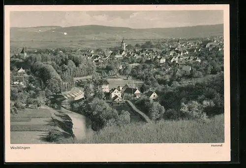 AK Waiblingen, Hommel, Ortsansicht