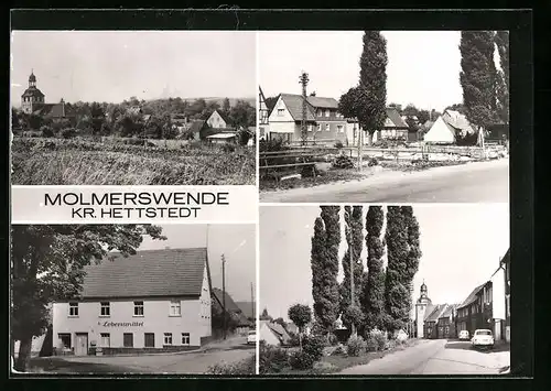 AK Molmerswende, Verschiedene Ortsansichten mit Lebensmittelgeschäft