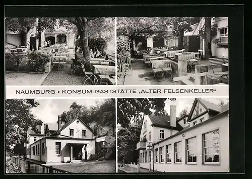 AK Naumburg, Konsum-Gaststätte Alter Felsenkeller, Aussen- und Innenansichten