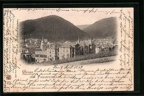 AK Friedrichroda i. Thür., Totalansicht aus der Vogelschau