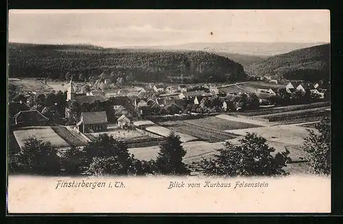 AK Finsterbergen i. Th., Blick vom Kurhaus Felsenstein