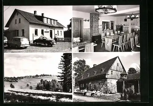 AK Landwüst, LPG-Gaststätte Bauernschänke mit Bauern Museum