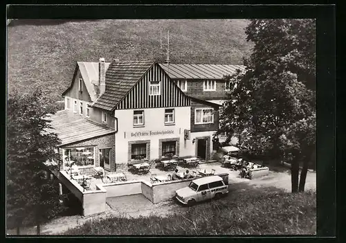 AK Frauenwald /Rstg., Gaststätte Fraubachmühle aus der Vogelschau