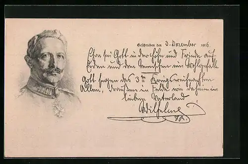 Künstler-AK Kaiser Wilhelm II. mit Orden