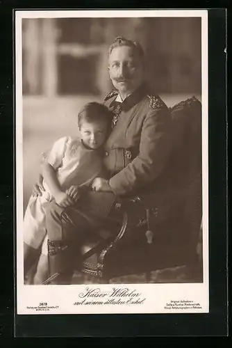 AK Portrait von Kaiser Wilhelm II. mit seinem ältesten Enkel