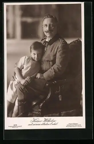 AK Portrait von Kaiser Wilhelm II. mit seinem ältesten Enkel