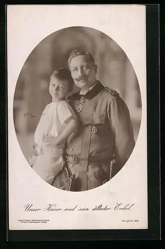 AK Kaiser Wilhelm II. und sein ältester Enkel