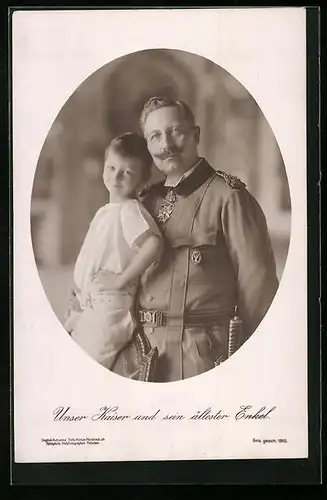 AK Portrait von Kaiser Wilhelm II. und seinem ältesten Enkel