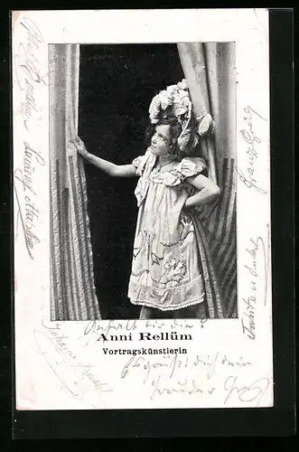 AK Vortragskünstlerin Anni Rellüm