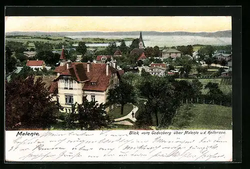 AK Malente, Blick vom Godenberg über den Ort und den Kellersee