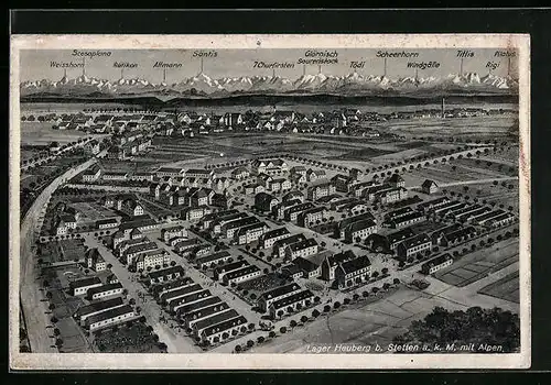 Künstler-AK Stetten a. k. M., Lager Heuberg mit Säntis, Rätikon und Glärnisch
