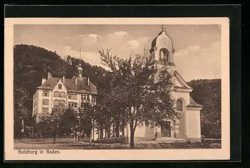 AK Sulzburg in Baden, Ortspartie mit Kirche