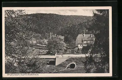 AK Pforzheim, Kupferhammer mit Brücke