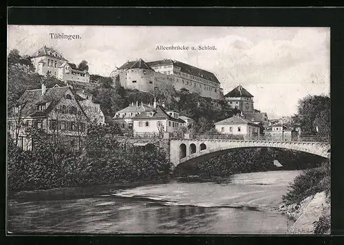 AK Tübingen, Alleenbrücke und Schloss
