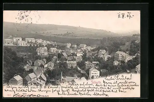 AK Sebnitz, Ortsansicht aus der Vogelschau
