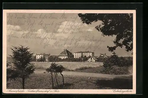 AK Teichwolframsdorf /Th., Erholungsheim von Feldern aus gesehen