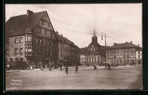 AK Bayreuth, Marktplatz mit Kirche
