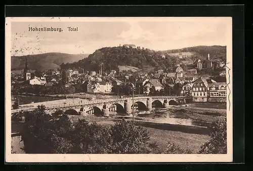 AK Hohenlimburg, Totalansicht mit Brücke