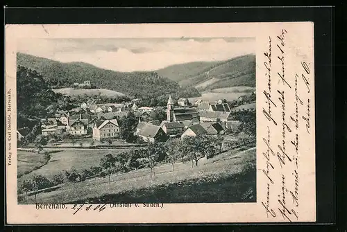 AK Herrenalb, Ortsansicht von Süden