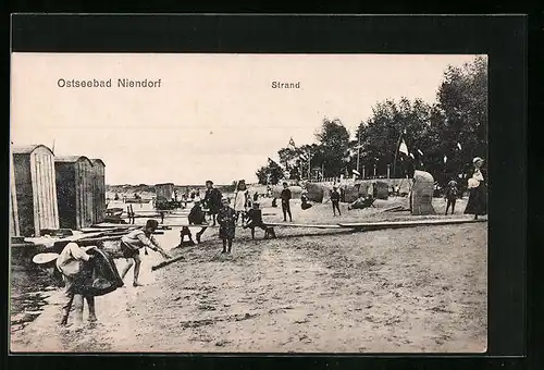 AK Niendorf, Strand mit Badekarren