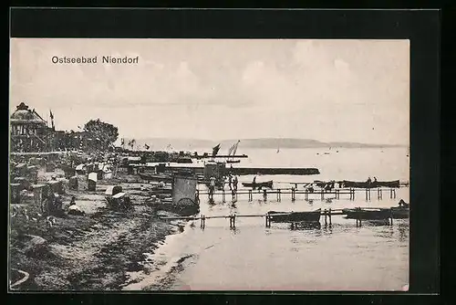 AK Niendorf, Strand mit Anlegern