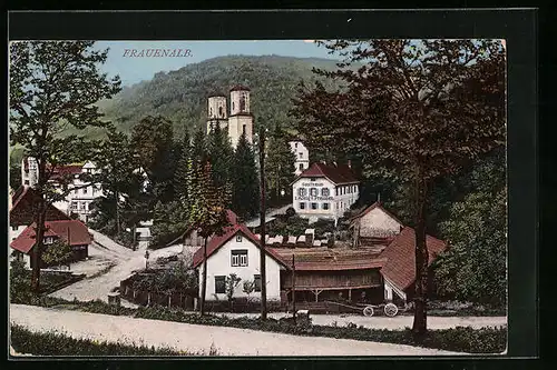 AK Frauenalb, Ortspartie mit Gasthaus z. König v. Preussen