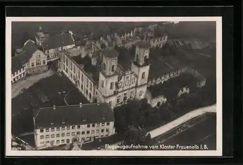 AK Frauenalb, Fliegeraufnahme vom Kloster