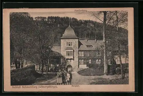 AK Rinteln, Schloss Schaumburg im Wesergebirge, Burgtor
