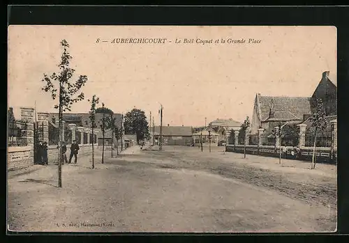 AK Auberchicourt, Le Boel Coquet et la Grande Place