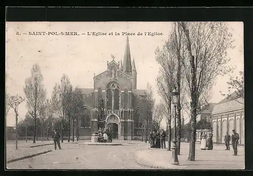 AK St-Pol-sur-Mer, L`Eglise et la Place de l`Eglise