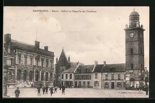 AK Gravelines, Mairie - Beffroi et Chapelle des Ursulines