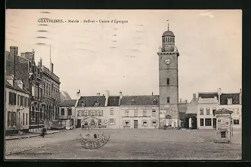 AK Gravelines, Mairie - Beffroi - Caisse d`Epargue
