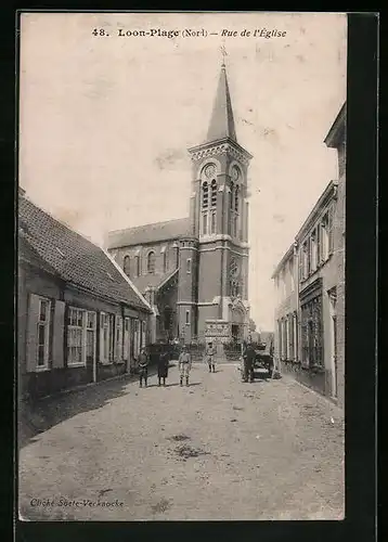 AK Loon-Plage, Rue de l`Eglise