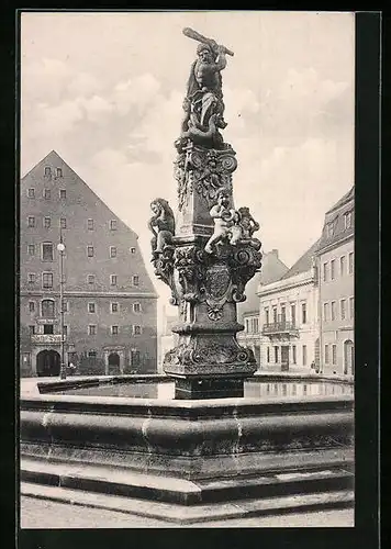 AK Zittau, Herkulesbrunnen auf der Neustadt