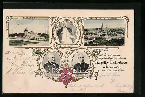 AK Regensburg, 51. Generalversammlung der Katholiken Deutschlands 1904, Papst Pius X.