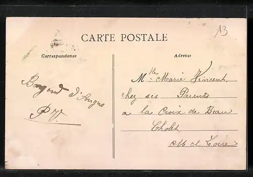 AK Angers, La Place du Ralliement, Strassenbahn