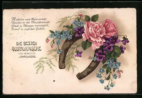 AK Hufeisen mit verschiedenen Blumen